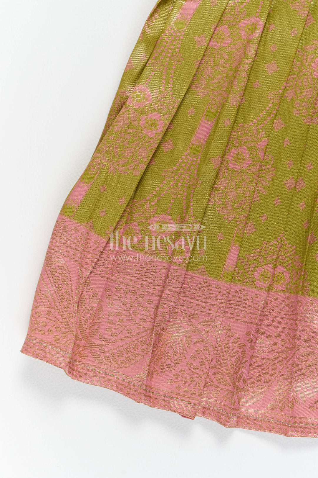 Silk Frock for Girls with Woven Texture for Festive Occasions