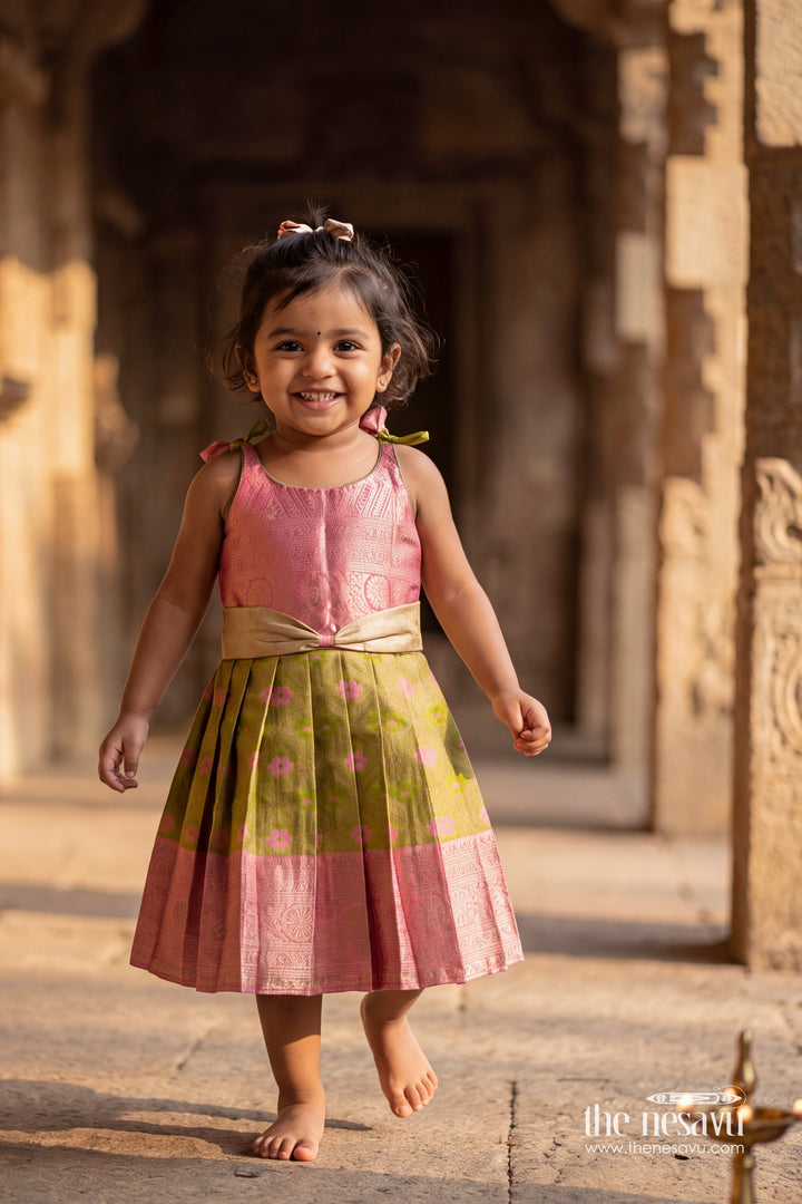 Silk Frock for Girls in Gold with an Occasion Ready Finish