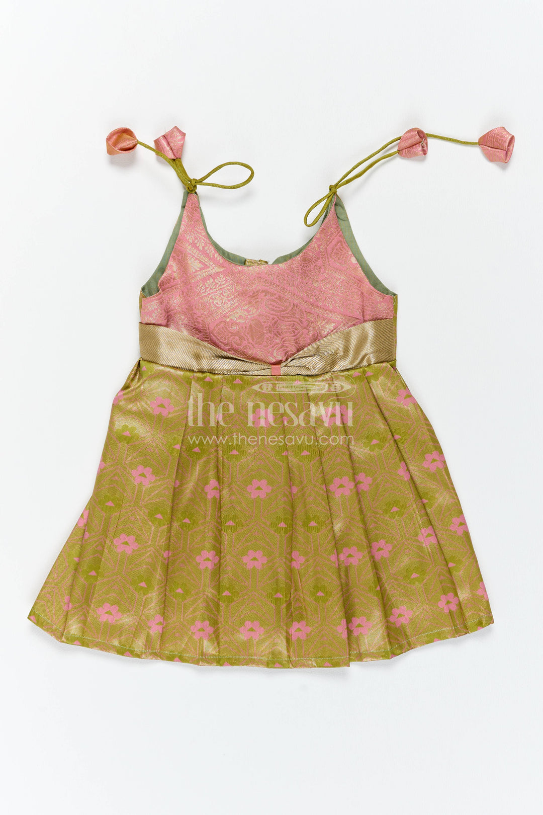 Silk Frock for Girls in Gold with an Occasion Ready Finish