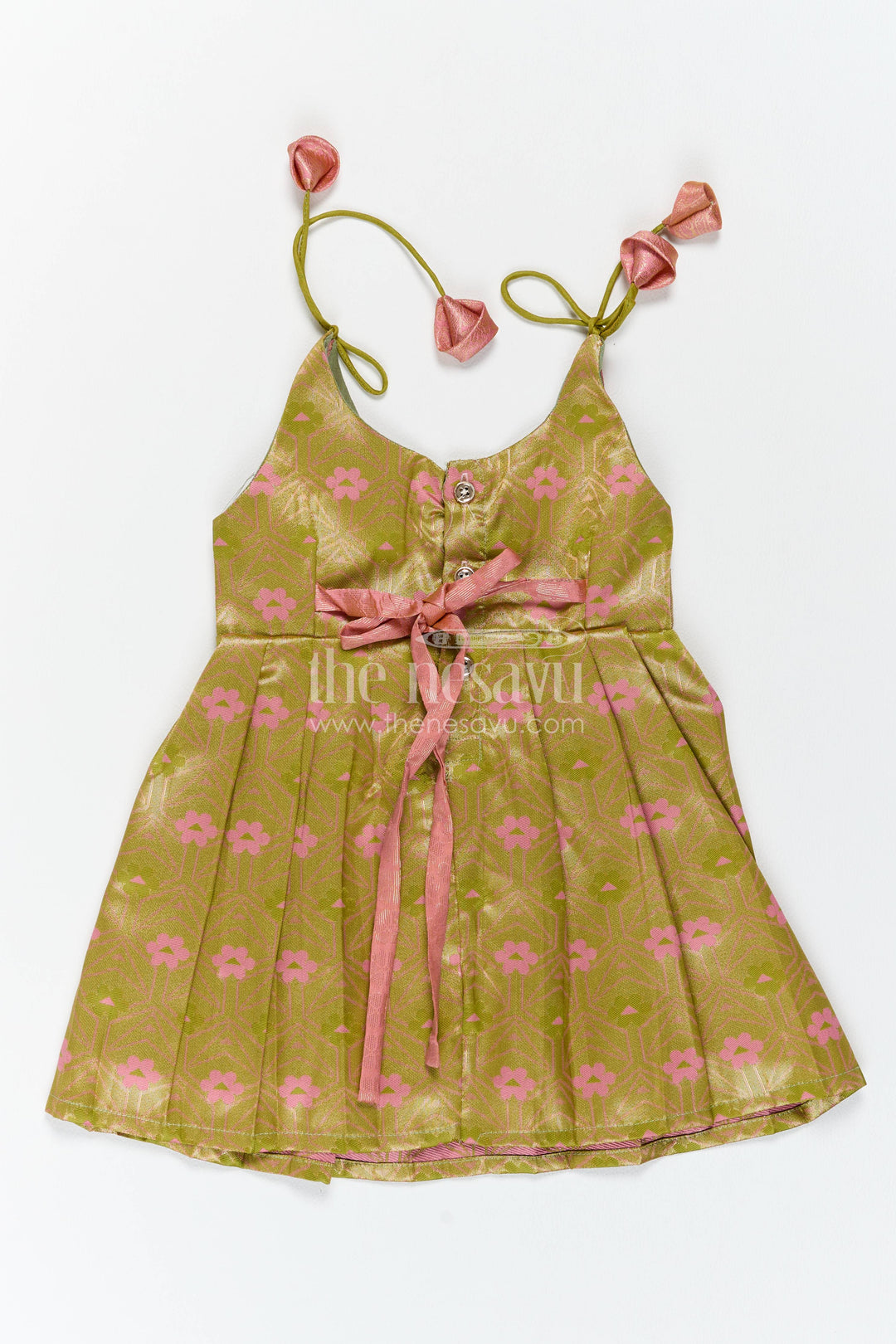 Silk Frock for Girls in Gold with an Occasion Ready Finish