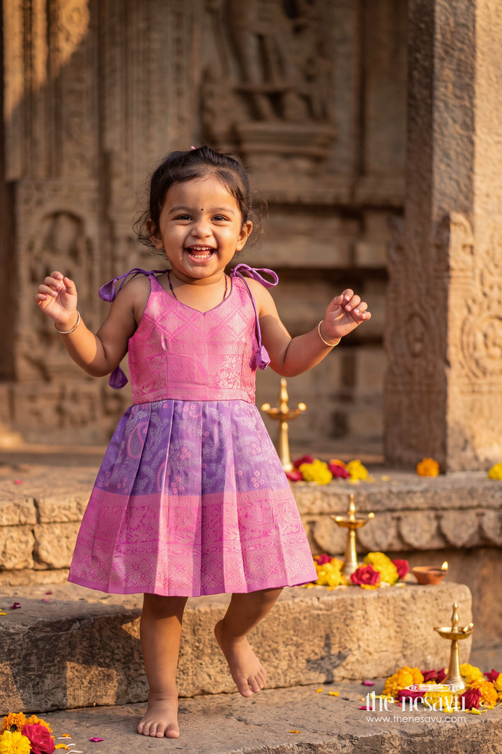 Traditional Silk Frock with Woven Texture for Weddings and Parties