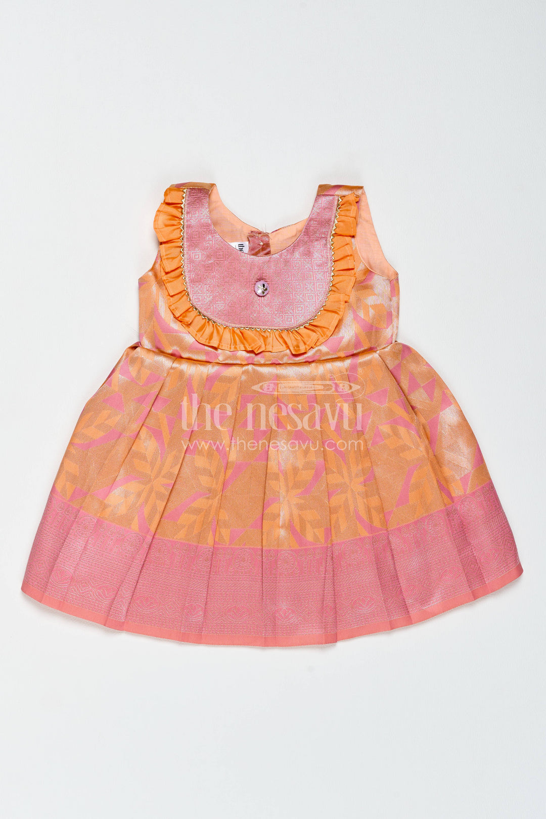 Silk Frock for Girls in Peach with an Occasion Ready Finish