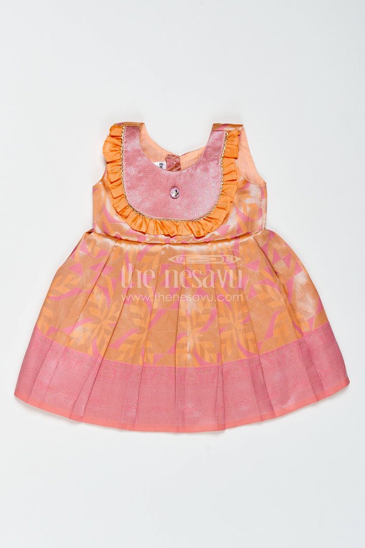 Silk Frock for Girls in Peach with an Occasion Ready Finish