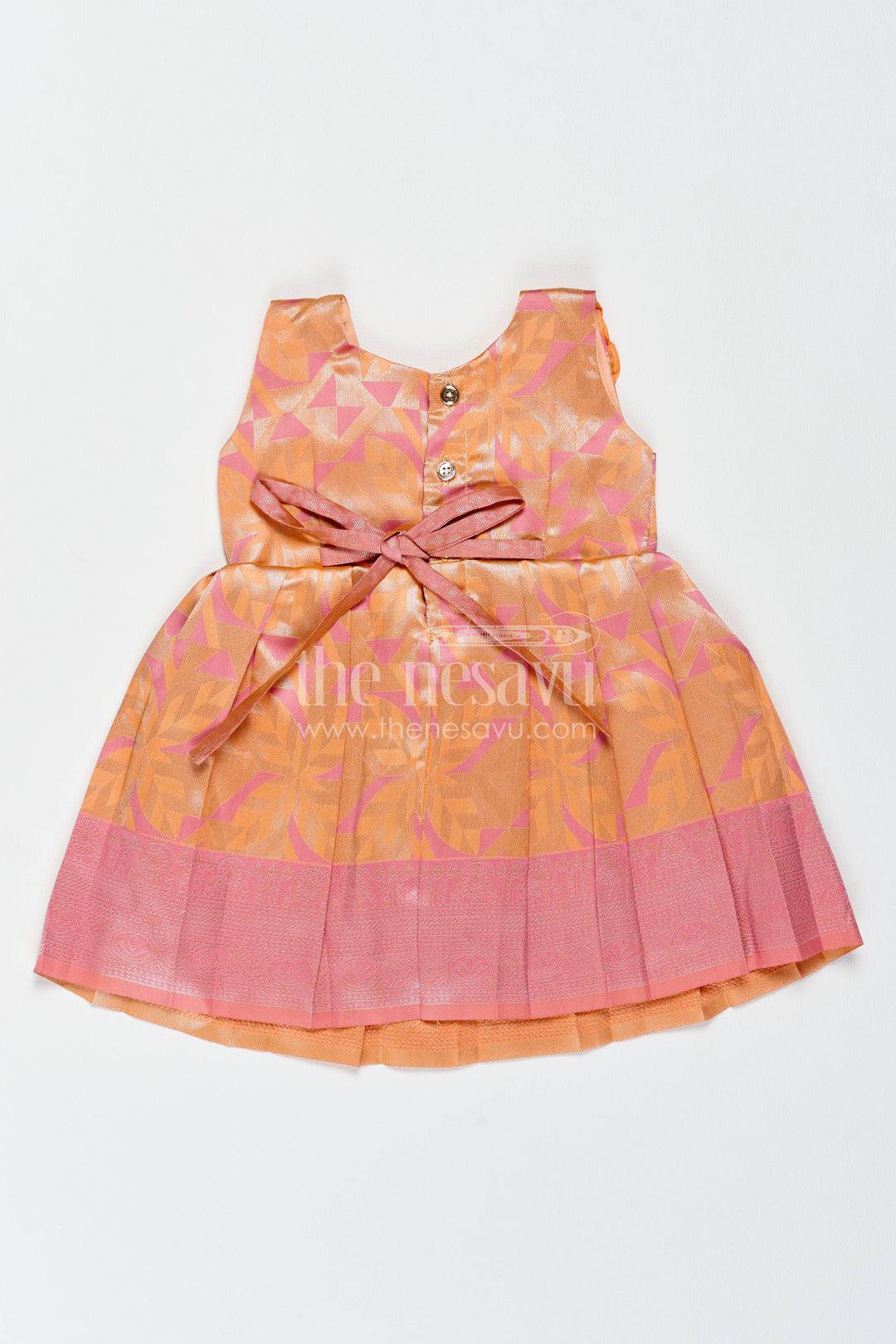 Silk Frock for Girls in Peach with an Occasion Ready Finish