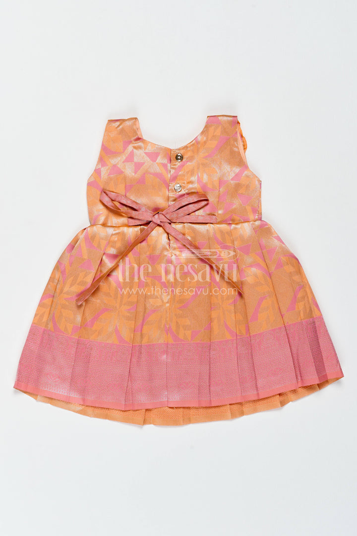 Silk Frock for Girls in Peach with an Occasion Ready Finish