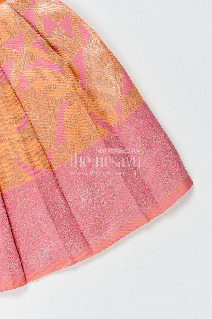 Silk Frock for Girls in Peach with an Occasion Ready Finish
