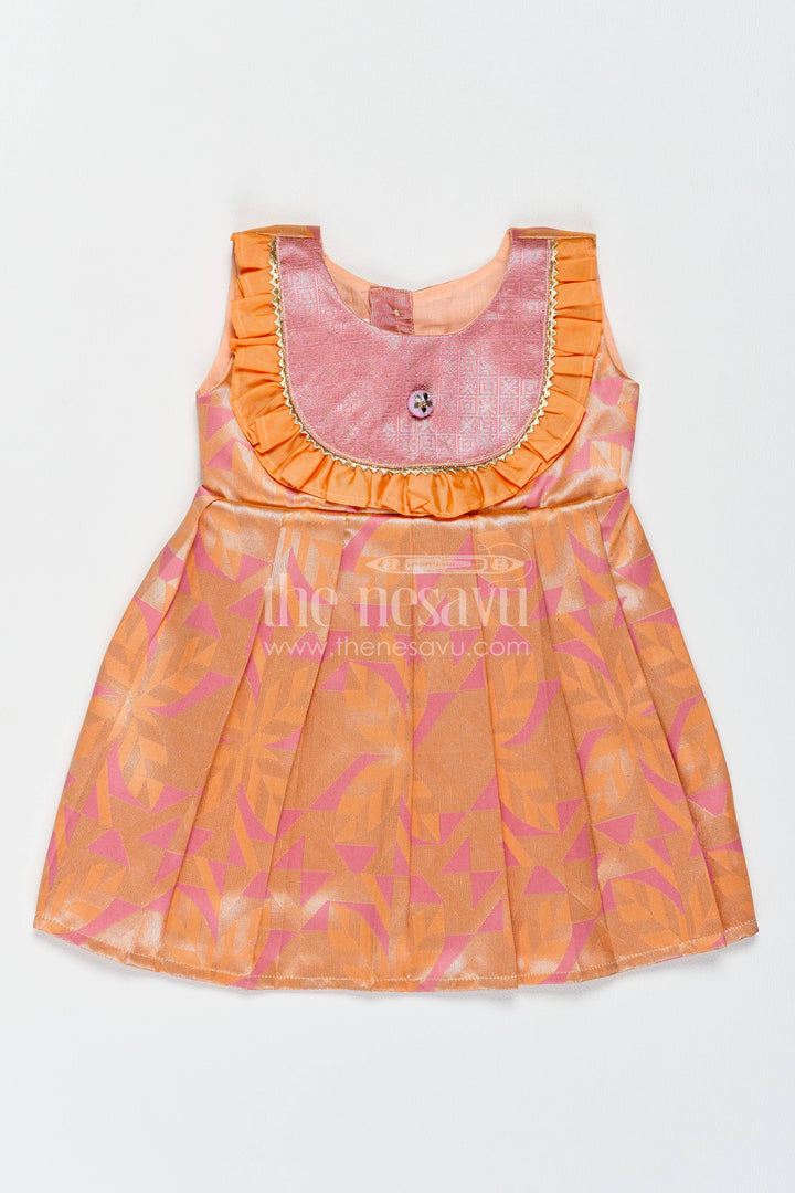 Silk Frock for Girls in Peach with an Occasion Ready Finish