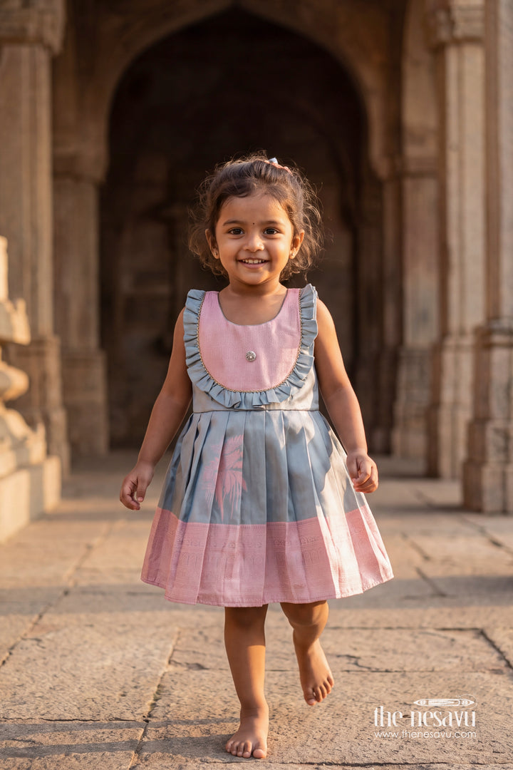 Silk Frock for Girls in Pink for Traditional Events