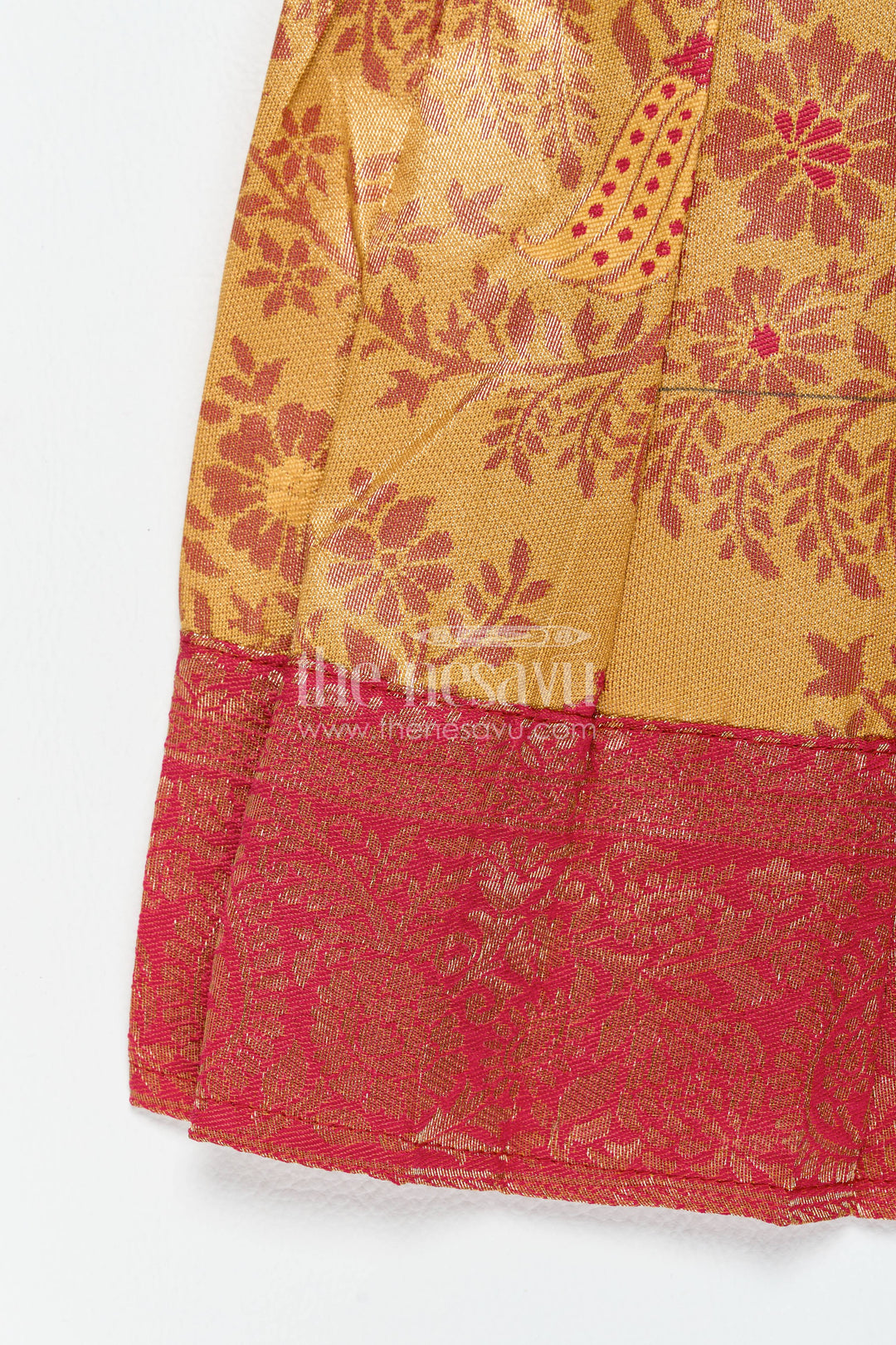 Traditional Silk Frock in Gold for Celebrations and Photos