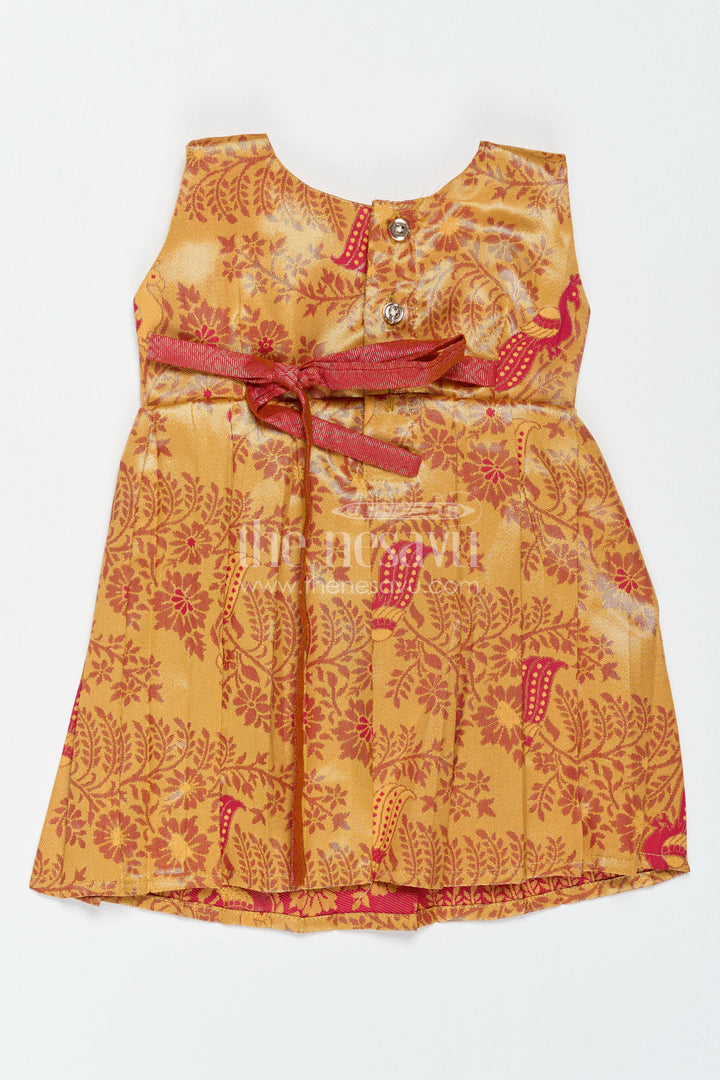 Traditional Silk Frock in Gold for Celebrations and Photos
