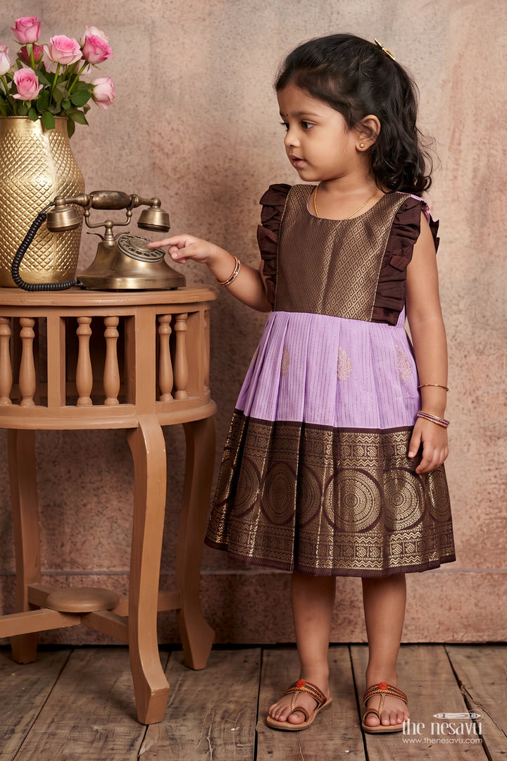 Traditional Silk Frock in Purple for Festive Gatherings