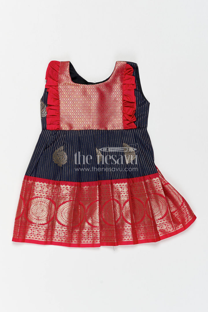 Traditional Silk Frock in Blue for Celebrations and Photos