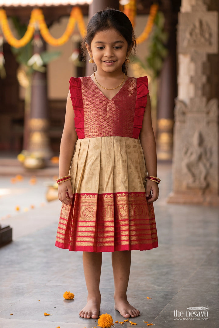 Traditional Silk Frock in Gold for Celebration Styling