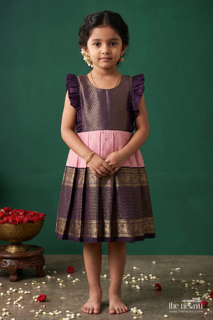 Traditional Silk Frock in Pink for Celebrations and Photos