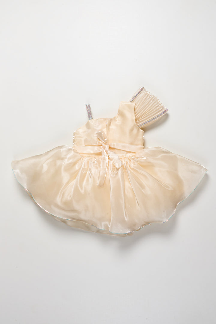 Girls Organza Party Frock with Floral Embellishment for Birthdays