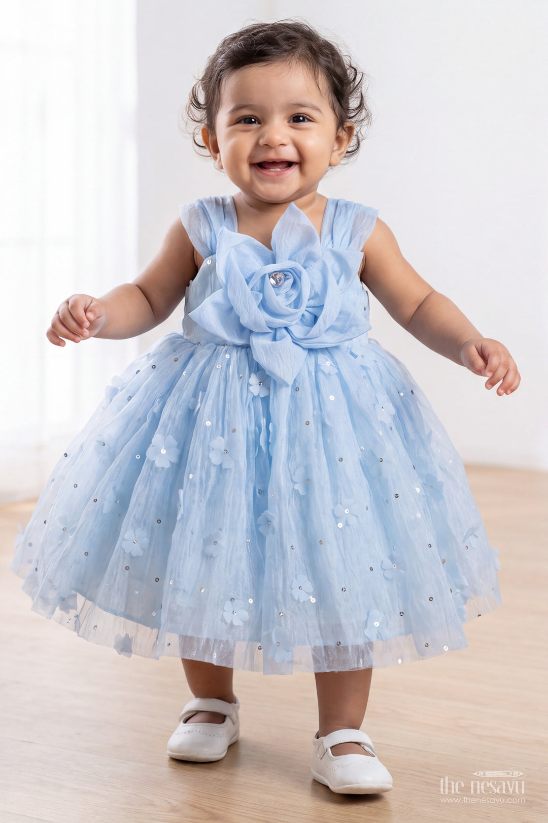 Designer Frock for Girls in Blue for Joyful Occasions