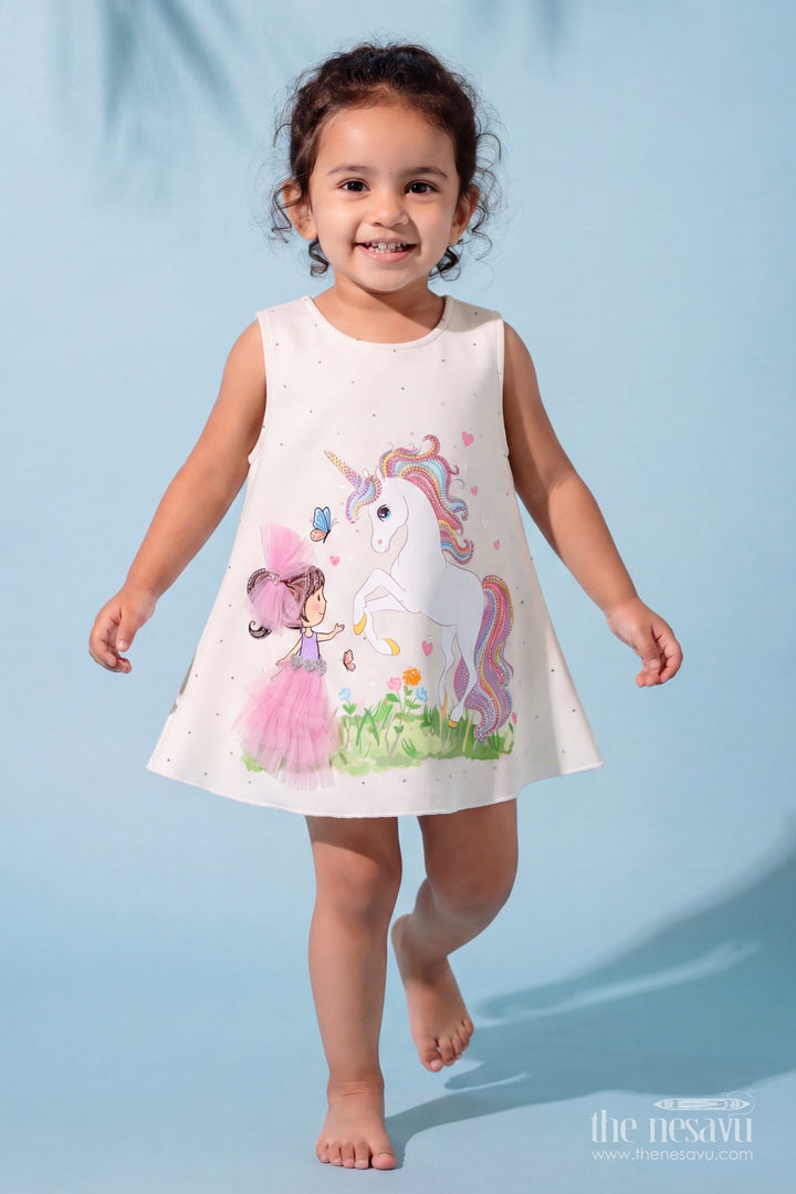 Party Dress for Girls in White with an Occasion Ready Finish