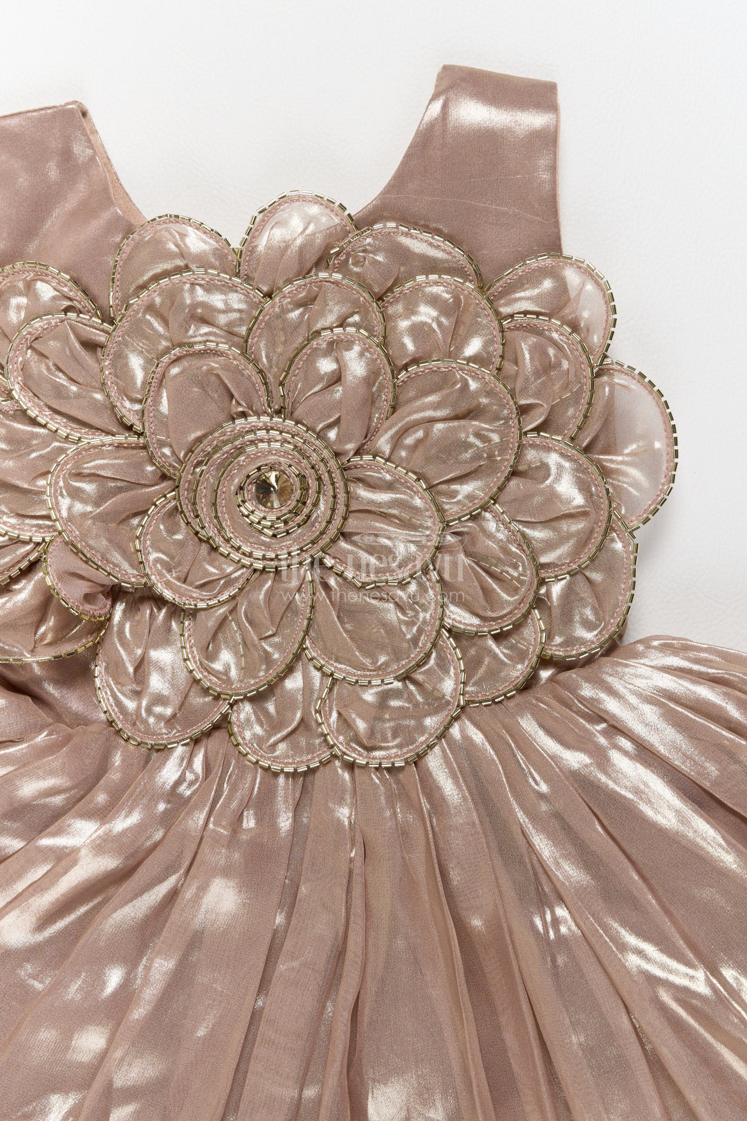 Designer Frock for Girls in Cream for Milestone Days