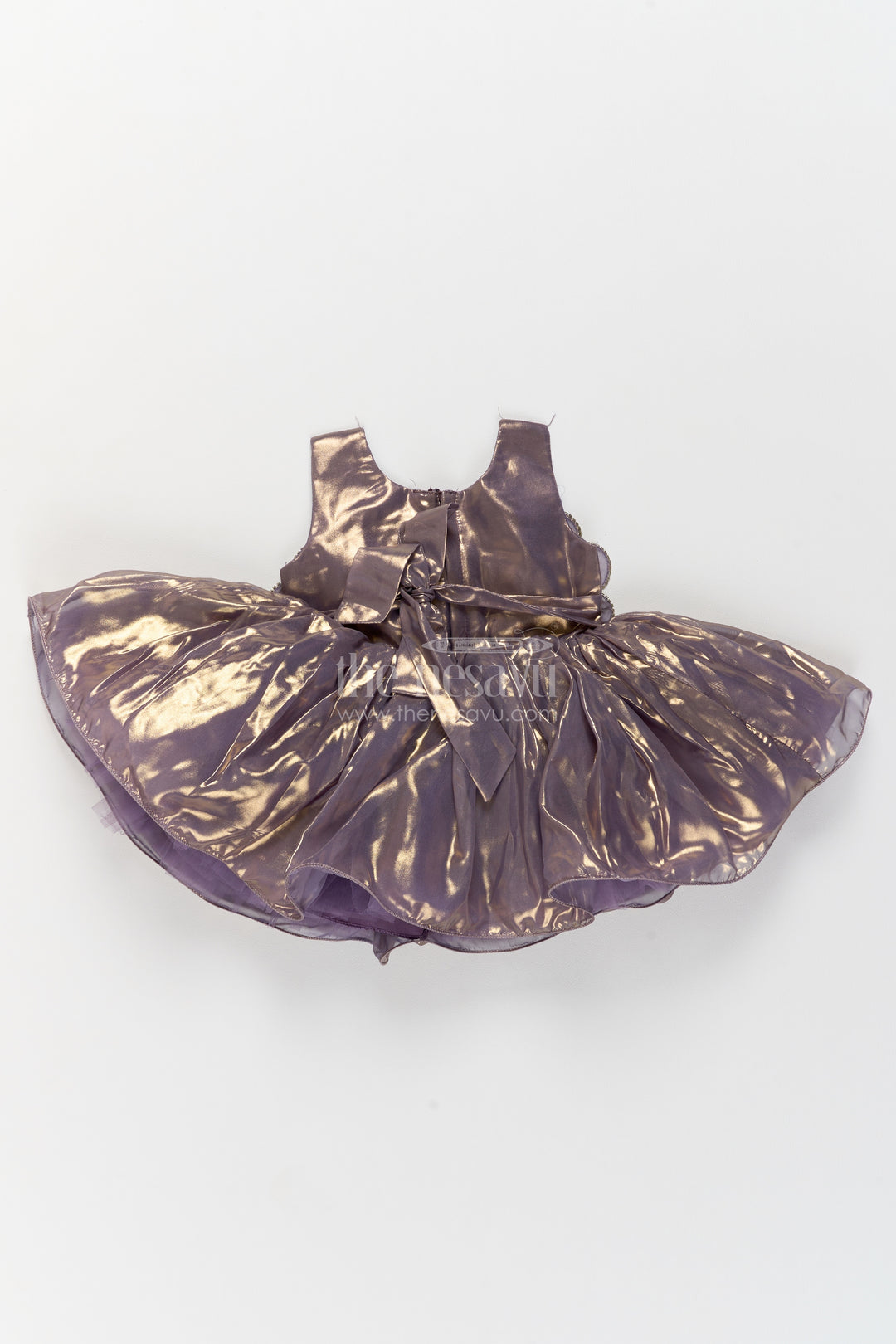 Girls Party Frock in Purple with Sequin Work