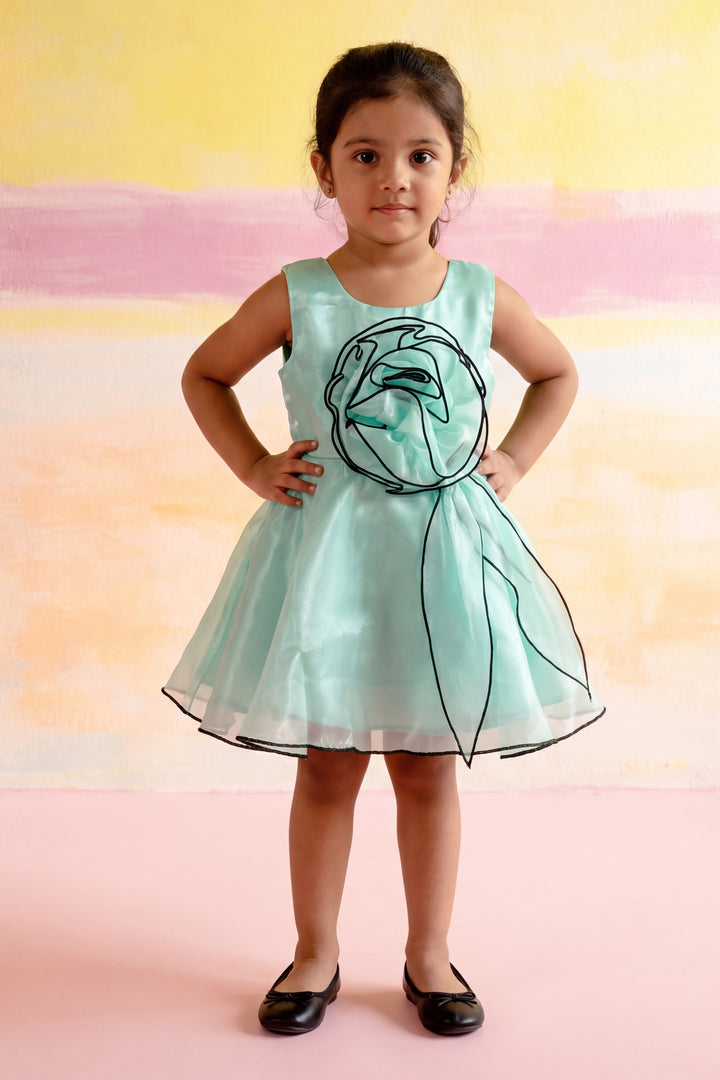 Designer Frock for Girls with Floral Detailing for Weddings and Parties
