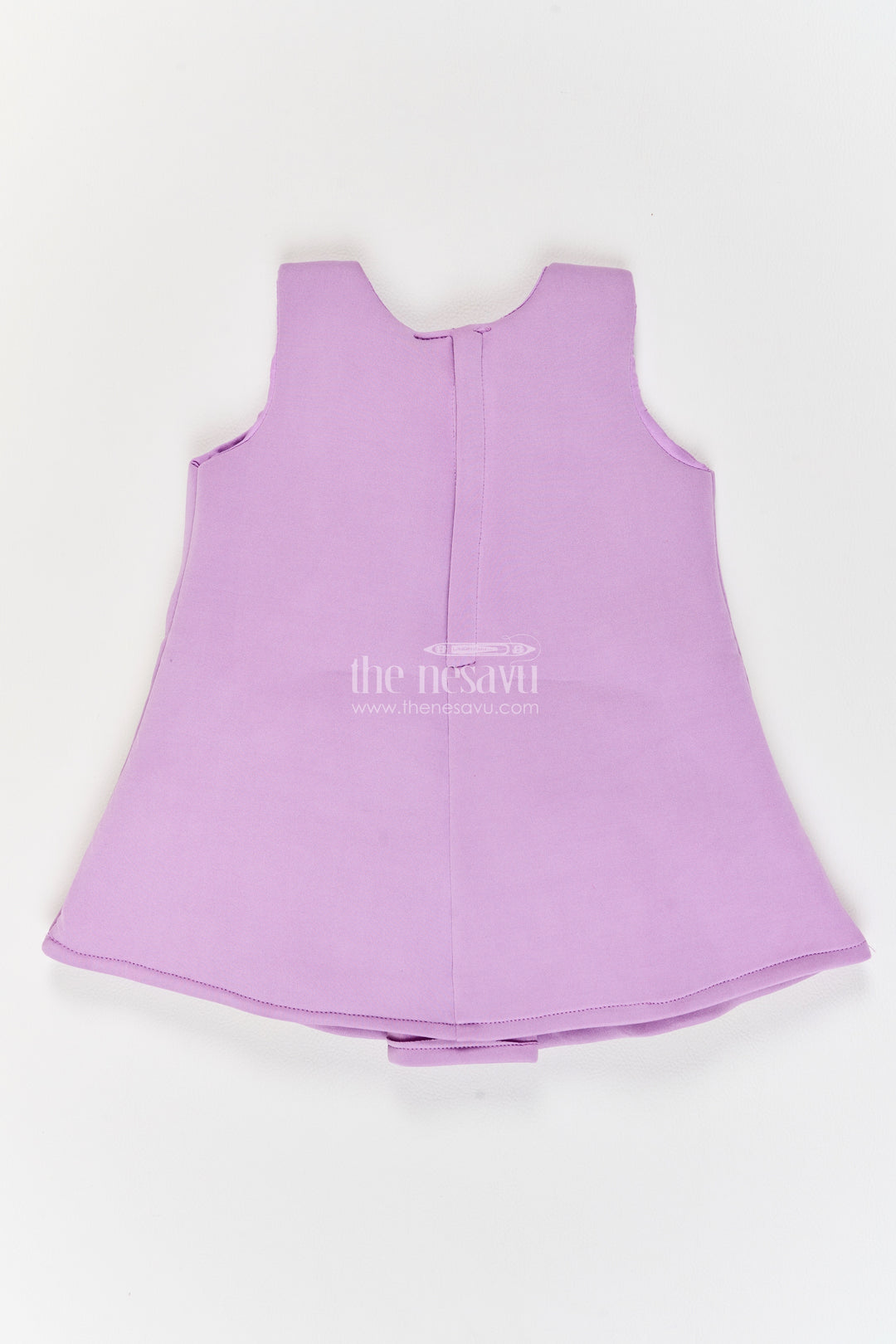Girls Scuba Party Frock in Purple with Three Yellow Bows
