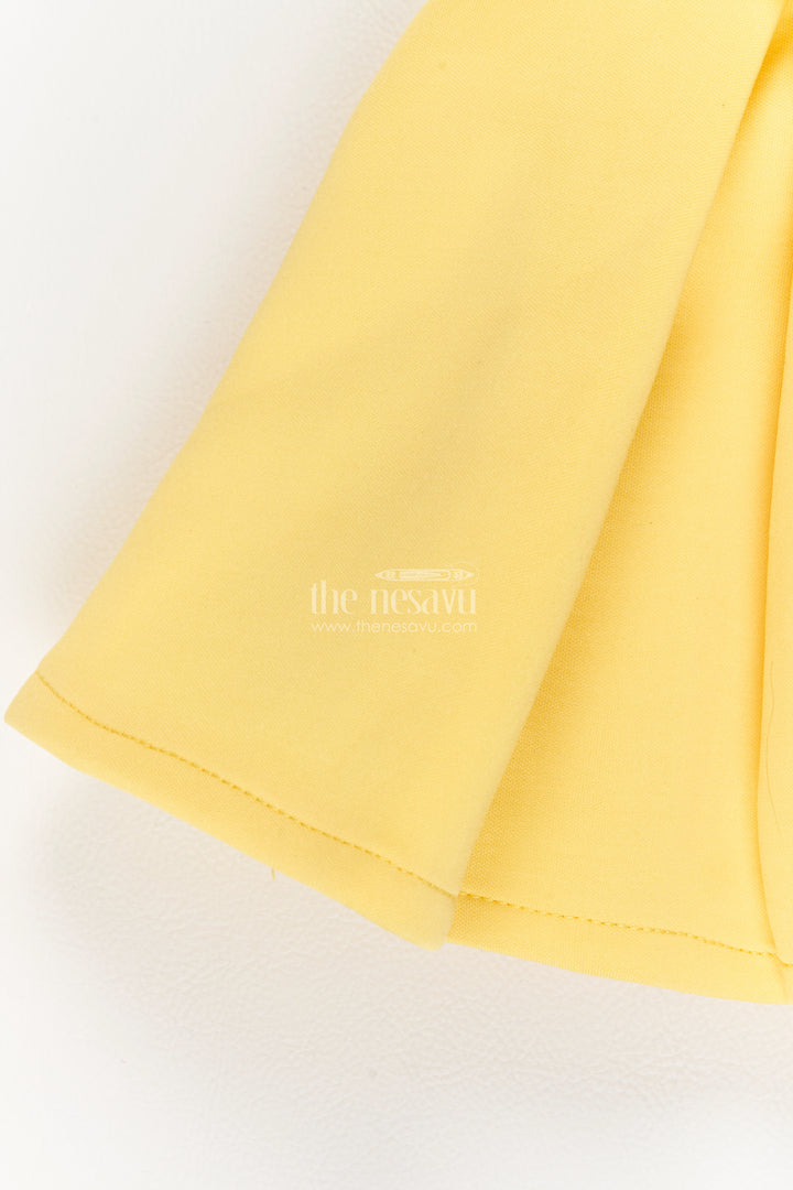 Girls Scuba Party Frock in Yellow with Beaded Double Bow