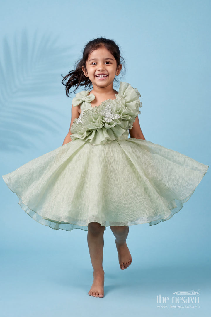 Party Dress for Girls with Floral Detailing for Festive Occasions