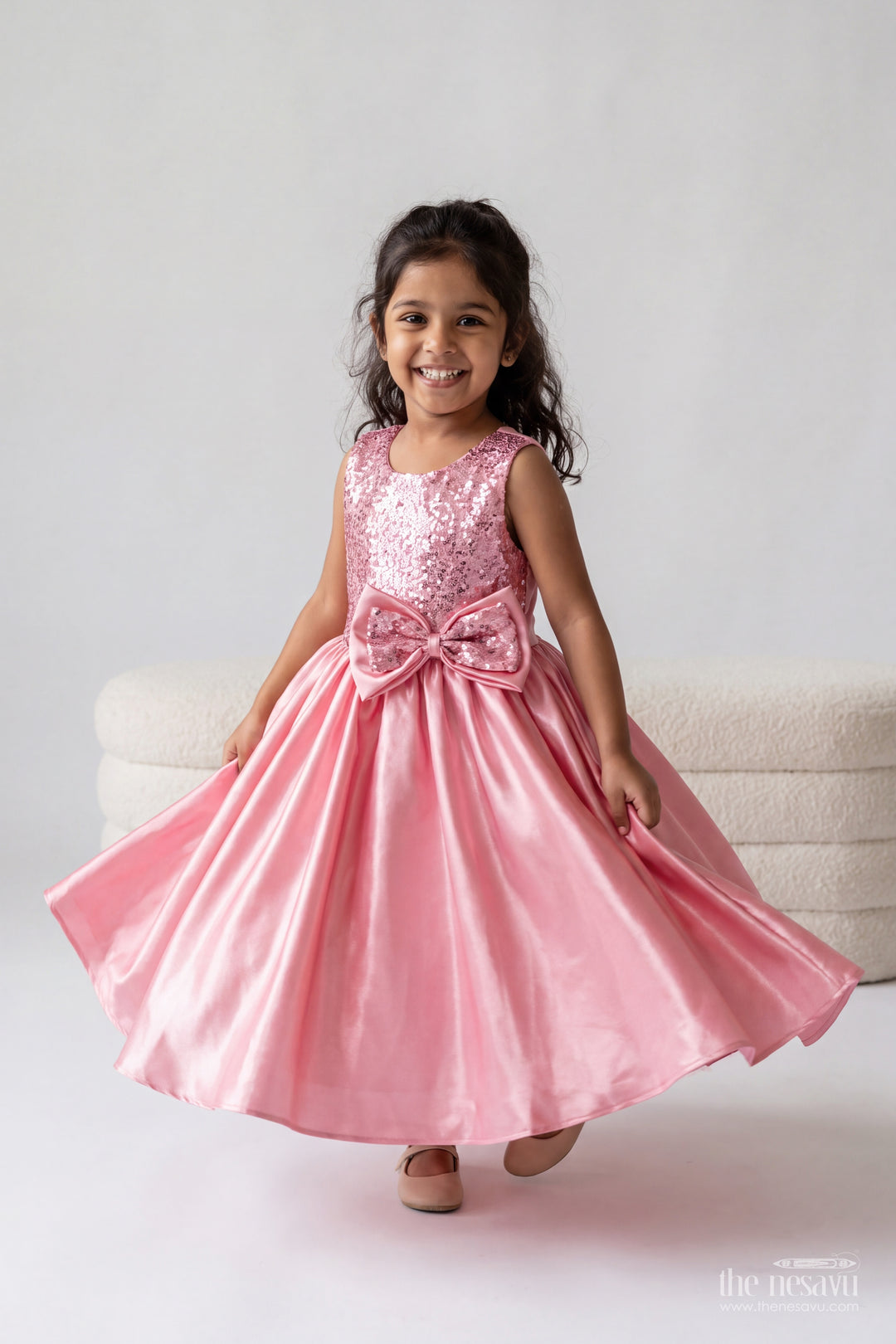 Designer Frock for Girls in Pink for Festive Gatherings