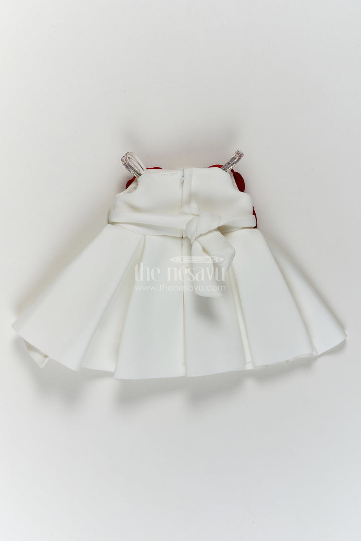 Party Dress for Girls in White for Milestone Days