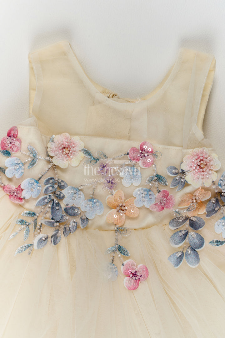 Girls Party Frock in Off White for Festive Photos