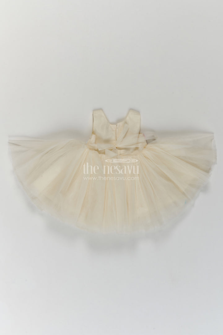 Girls Party Frock in Off White for Festive Photos