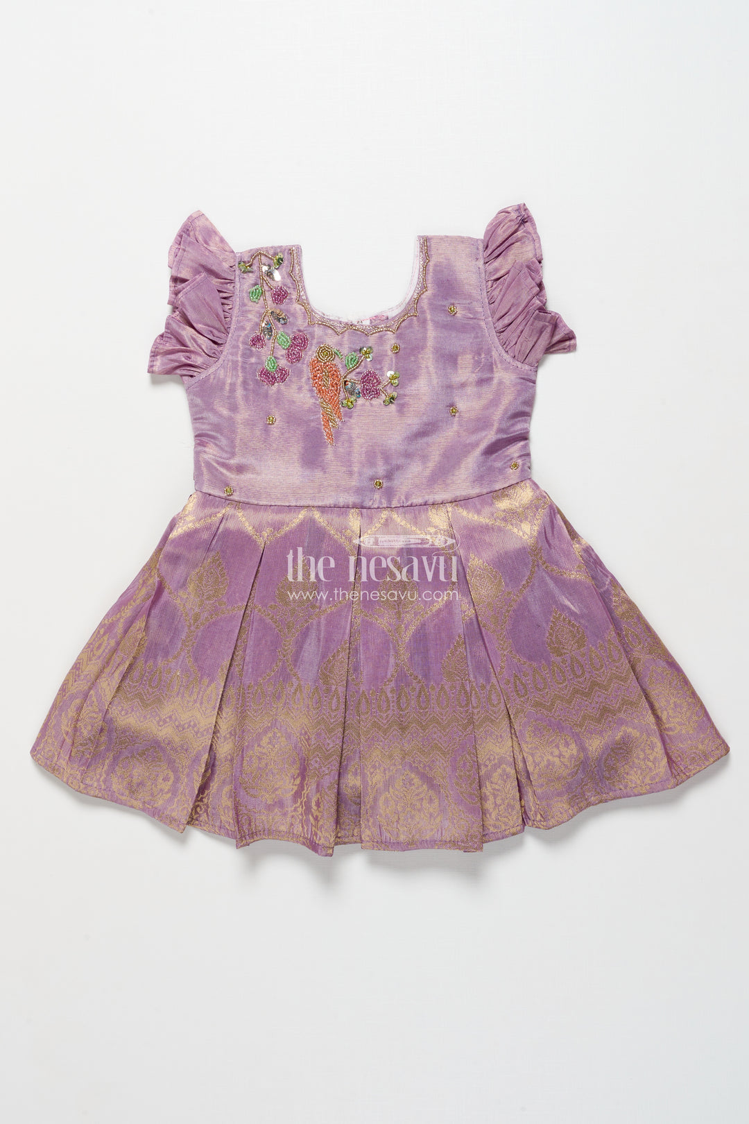 Baby Girl Silk Frock for Festive Functions and Family Celebrations