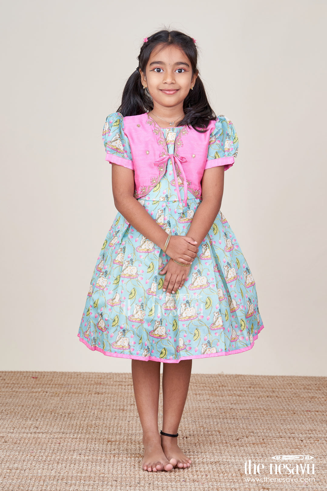 Baby Girl Silk Frock with Jacket for Festive Gatherings