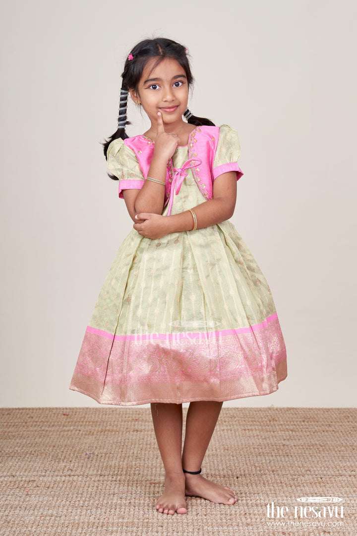 Baby Girl Silk Frock for Traditional Functions and Family Occasions