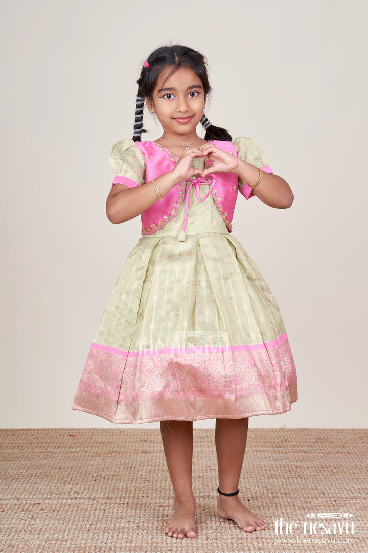 Baby Girl Silk Frock for Traditional Functions and Family Occasions