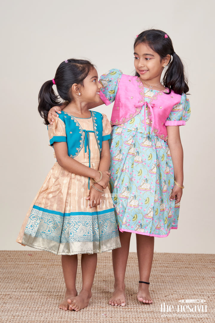 Baby Girl Silk Frock for Ethnic Events and Festive Family Photos