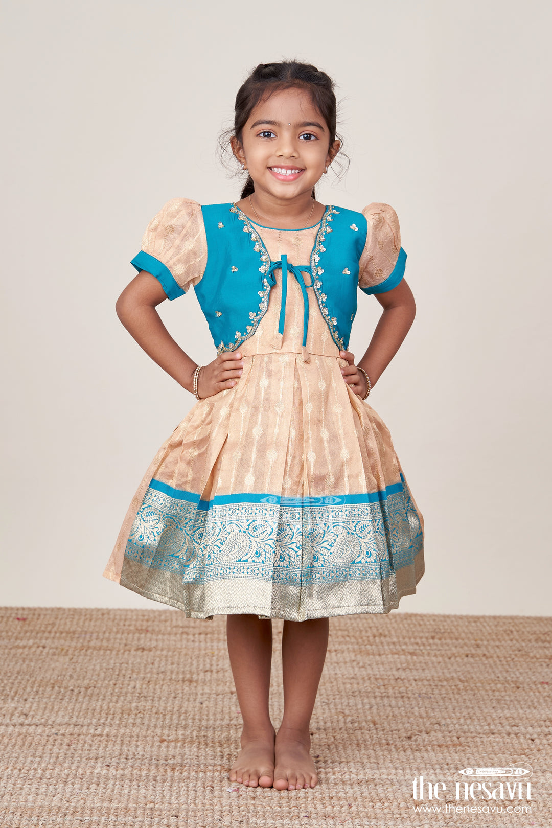 Baby Girl Silk Frock for Ethnic Events and Festive Family Photos