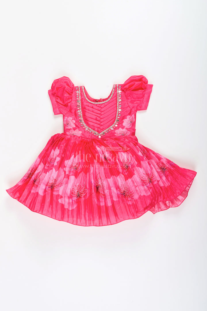 Baby girl festive frock with mirror work for birthdays and ethnic events