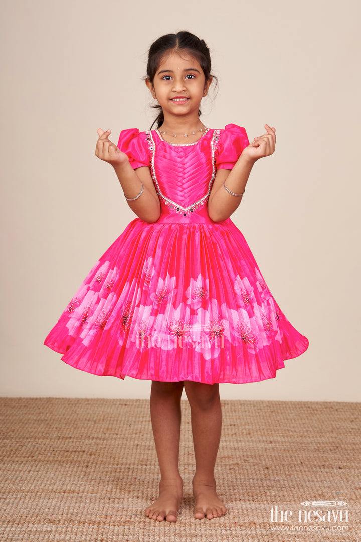 Baby Girl Festive Frock with Mirror Work for Birthdays and Ethnic Events