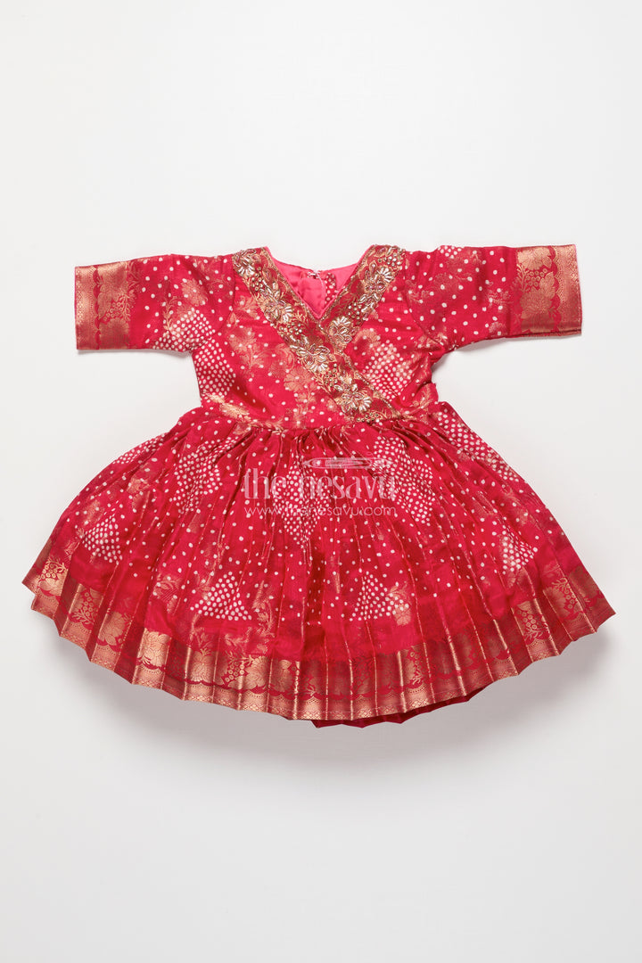 Baby Silk Frock with Jacquard Weave for Traditional Celebrations