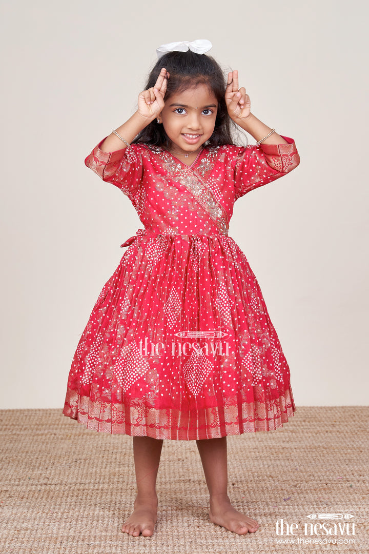 Baby Silk Frock with Jacquard Weave for Traditional Celebrations