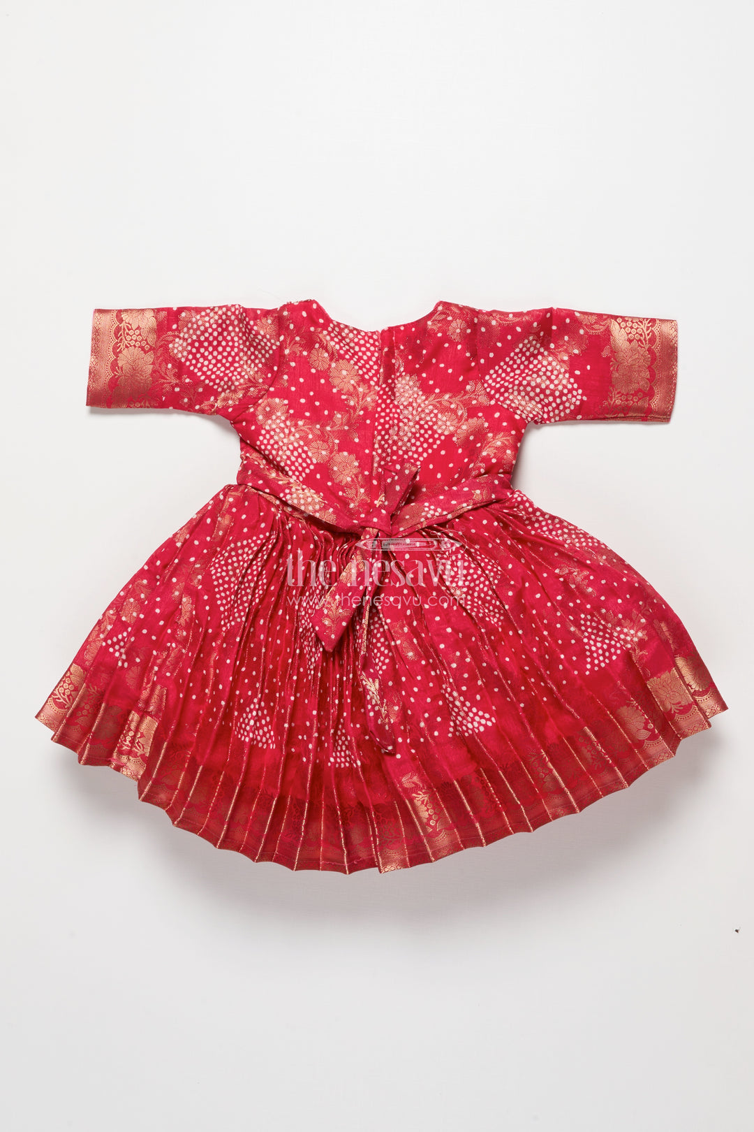 Baby Silk Frock with Jacquard Weave for Traditional Celebrations