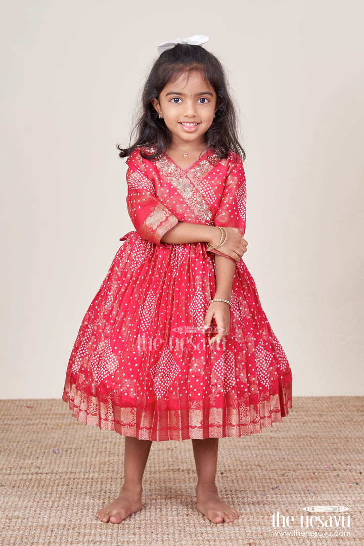 Baby Silk Frock with Jacquard Weave for Traditional Celebrations