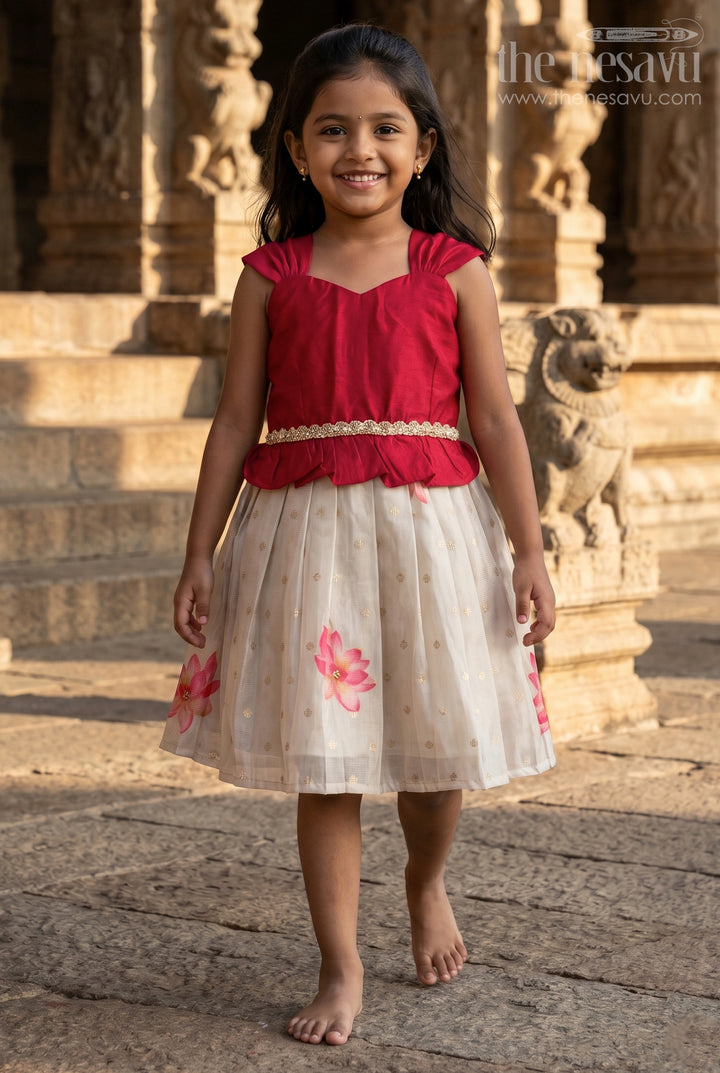 Floral Silk Frock for Toddlers for Birthdays and Traditional Occasions