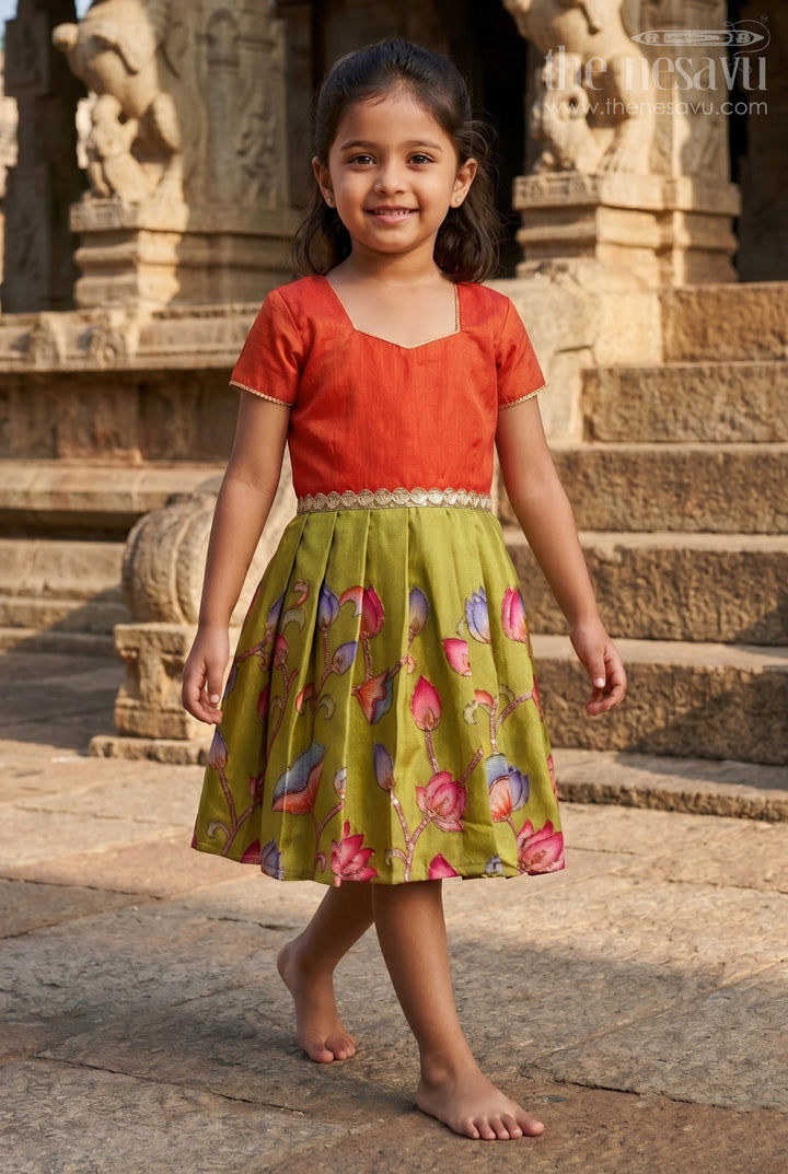 Embroidered Silk Frock for Baby Girls for Birthday and School Celebrations