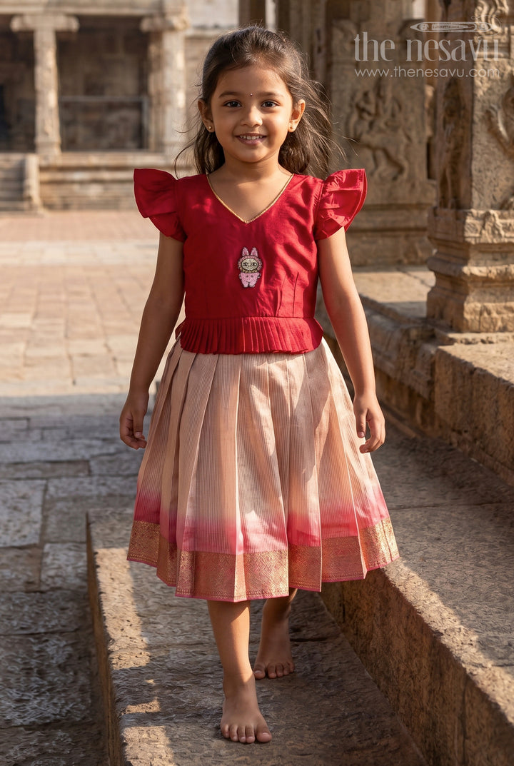 Festive Silk Frock for Baby Girls with Character Embroidery for Playful Occasions