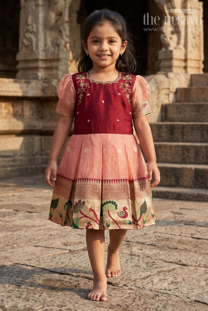 Silk Party Frock for Baby Girls for Birthday and Traditional Events