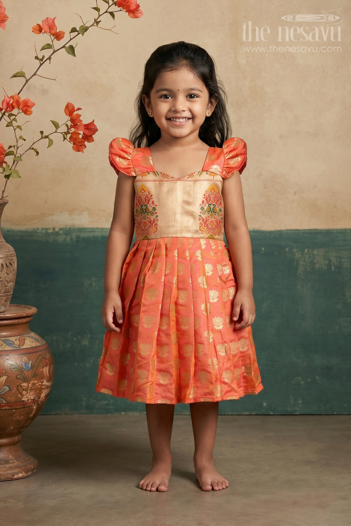 Baby Girl Festive Silk Frock for Birthdays and Special Occasions
