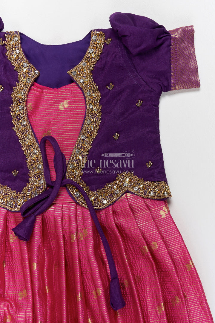 Ethnic Party Frock for Girls in Pink for Celebrations and Photos