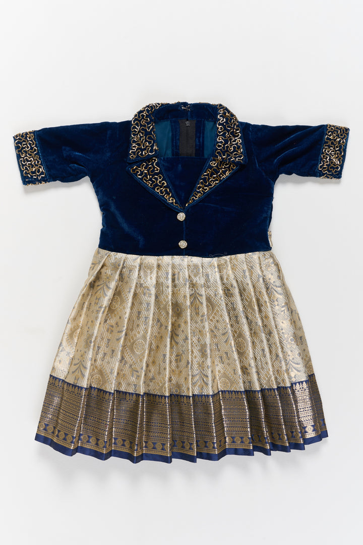 Ethnic Party Frock for Girls in Blue for Joyful Occasions